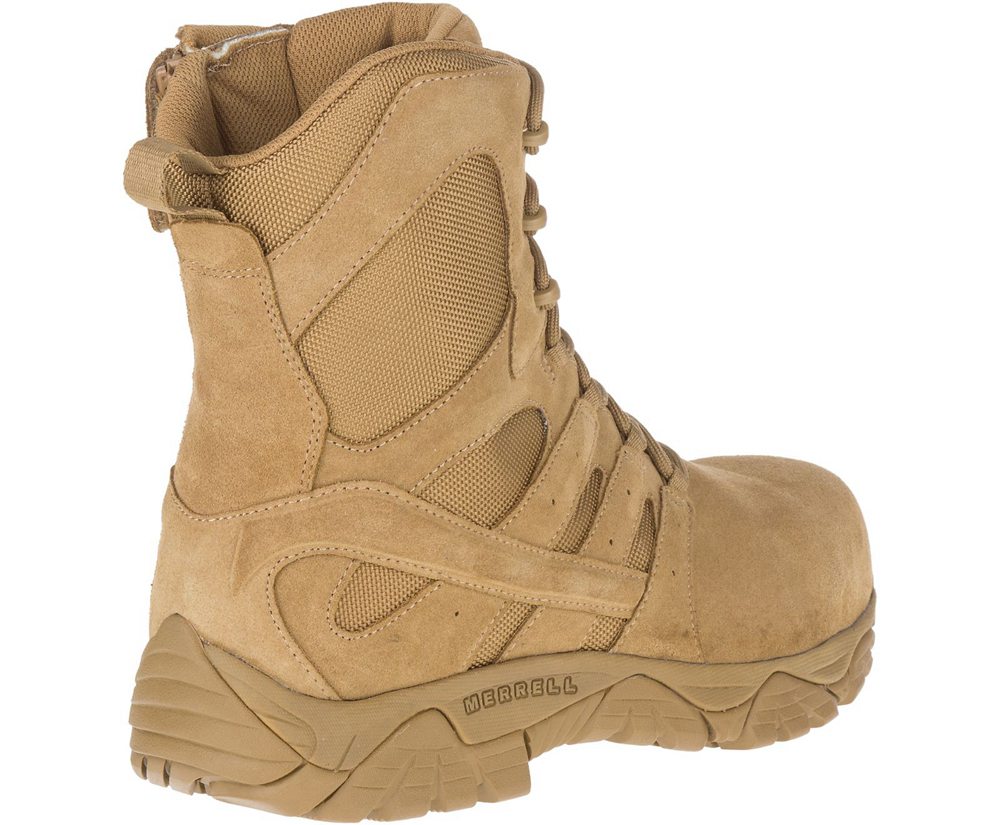 Merrell Boots Khaki - Moab 2 8\" Defense Zip Comp Toe - Womens 89WRBDJGF